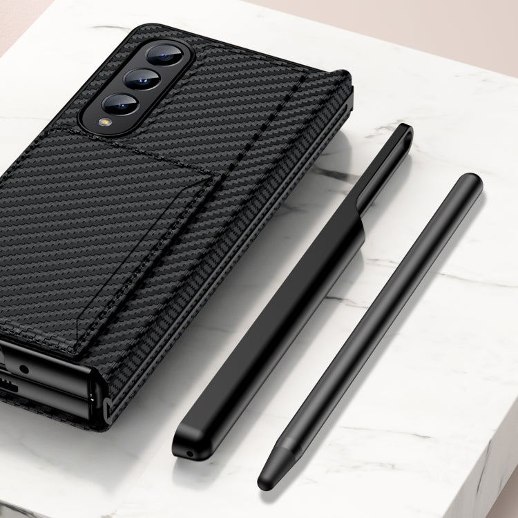 For Samsung Galaxy Z Fold4 Card Holder Phone Leather Case with Pen Slot