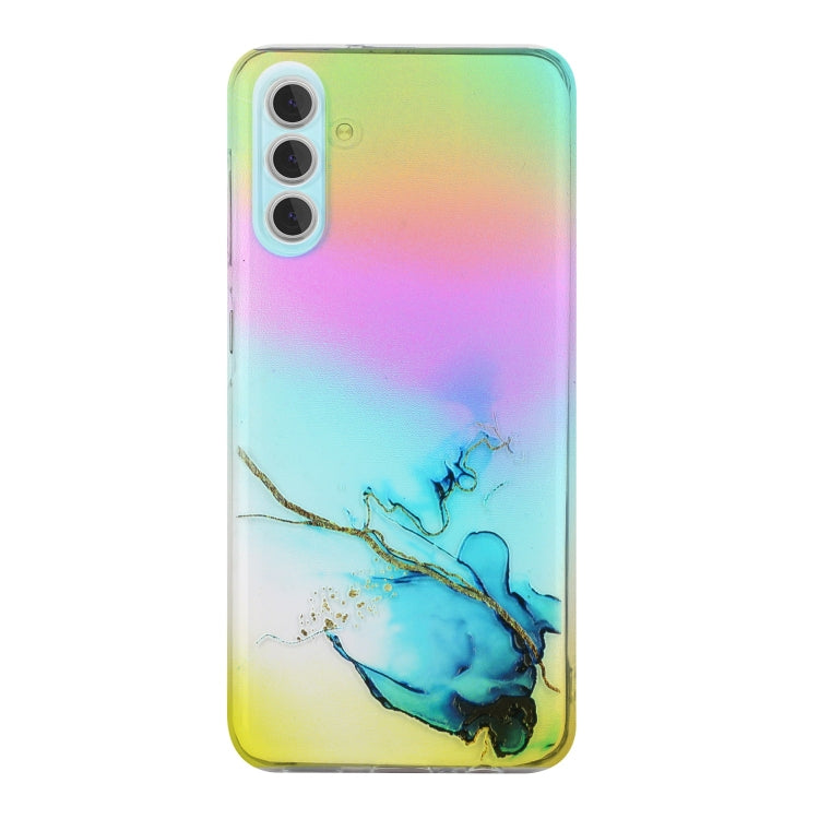 For Samsung Galaxy S23 5G Laser Marble Pattern Clear TPU Protective Phone Case