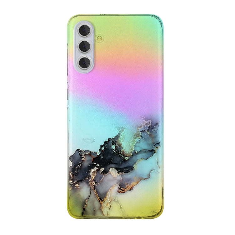 For Samsung Galaxy S23 5G Laser Marble Pattern Clear TPU Protective Phone Case