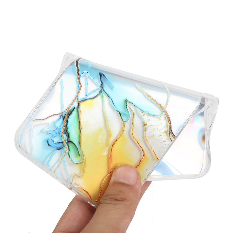 For Samsung Galaxy S23 5G Laser Marble Pattern Clear TPU Protective Phone Case