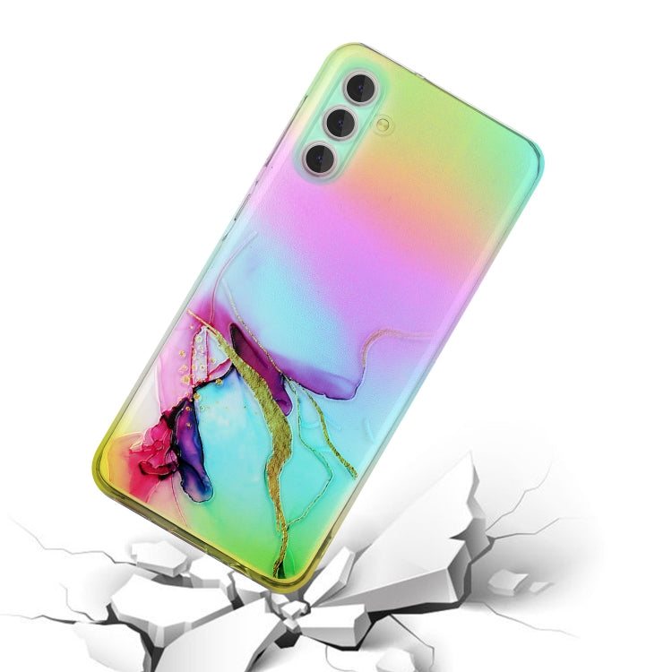 For Samsung Galaxy S23 5G Laser Marble Pattern Clear TPU Protective Phone Case