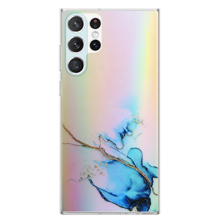 For Samsung Galaxy S23 Ultra 5G Laser Marble Pattern Clear TPU Protective Phone Case