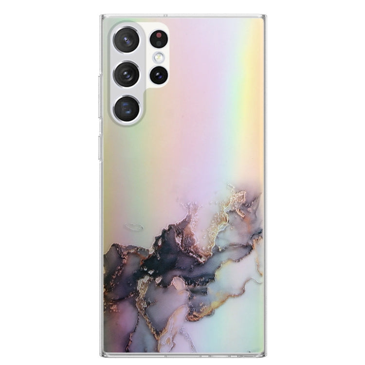 For Samsung Galaxy S23 Ultra 5G Laser Marble Pattern Clear TPU Protective Phone Case