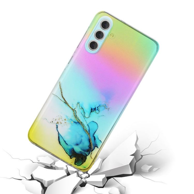 For Samsung Galaxy S23+ 5G Laser Marble Pattern Clear TPU Protective Phone Case