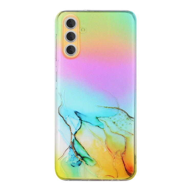 For Samsung Galaxy S23+ 5G Laser Marble Pattern Clear TPU Protective Phone Case