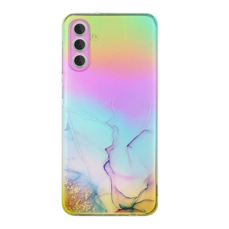 For Samsung Galaxy S23+ 5G Laser Marble Pattern Clear TPU Protective Phone Case