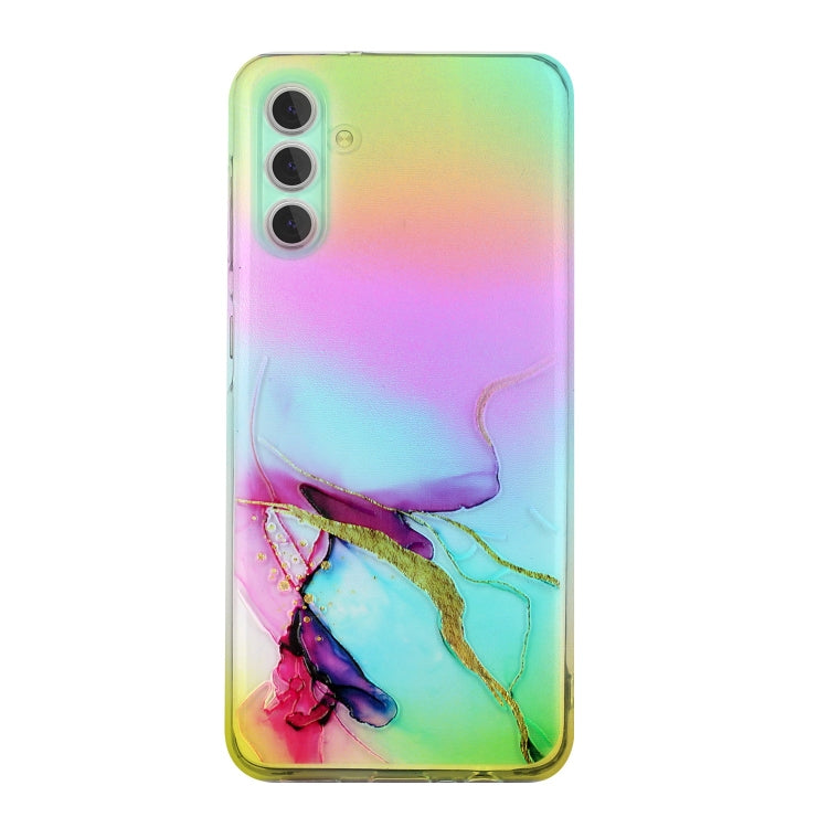 For Samsung Galaxy S23+ 5G Laser Marble Pattern Clear TPU Protective Phone Case