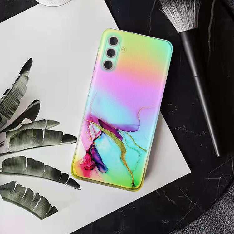 For Samsung Galaxy S23+ 5G Laser Marble Pattern Clear TPU Protective Phone Case
