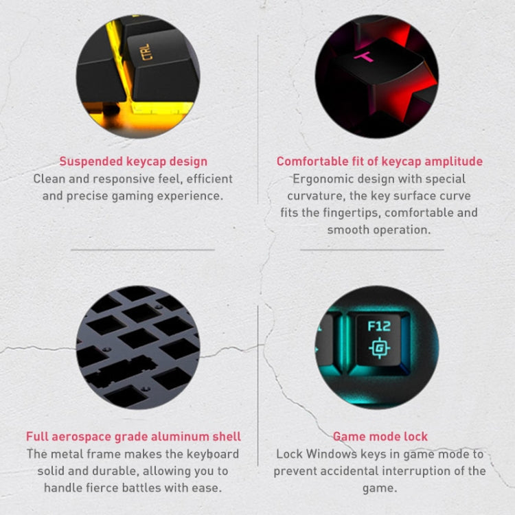 Kingston HyperX HX-KB7AQX-US Origin Competitive Edition RGB Gaming Mechanical Keyboard, Style:Water Shaft