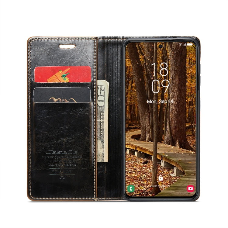 For Samsung Galaxy S23+ 5G CaseMe 003 Crazy Horse Texture Leather Phone Case