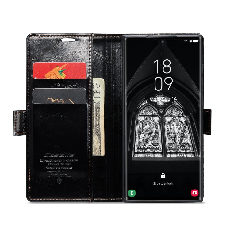 For Samsung Galaxy S23 Ultra 5G CaseMe 003 Crazy Horse Texture Leather Phone Case