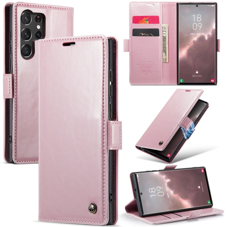 For Samsung Galaxy S23 Ultra 5G CaseMe 003 Crazy Horse Texture Leather Phone Case
