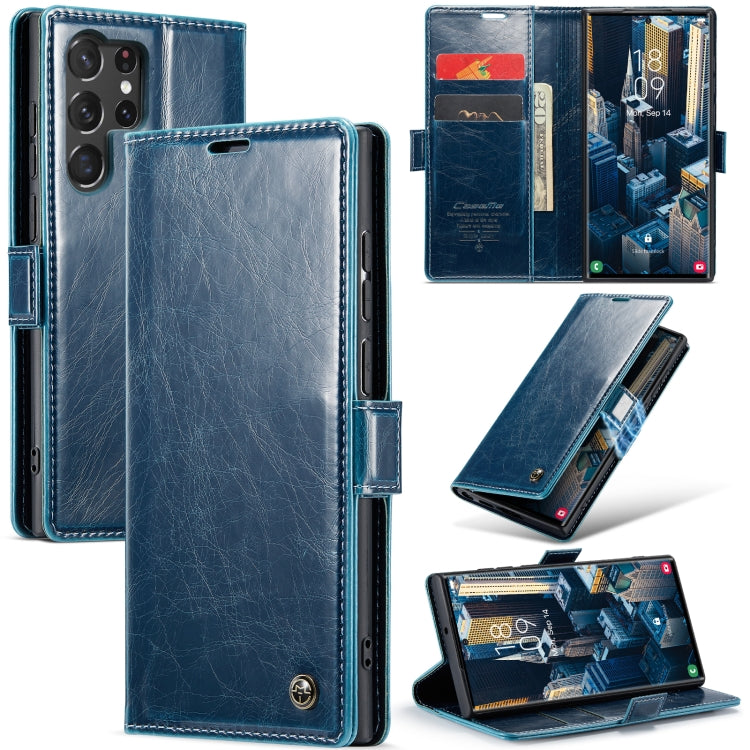 For Samsung Galaxy S23 Ultra 5G CaseMe 003 Crazy Horse Texture Leather Phone Case