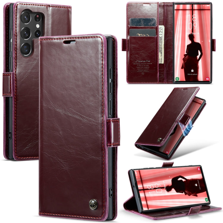 For Samsung Galaxy S23 Ultra 5G CaseMe 003 Crazy Horse Texture Leather Phone Case
