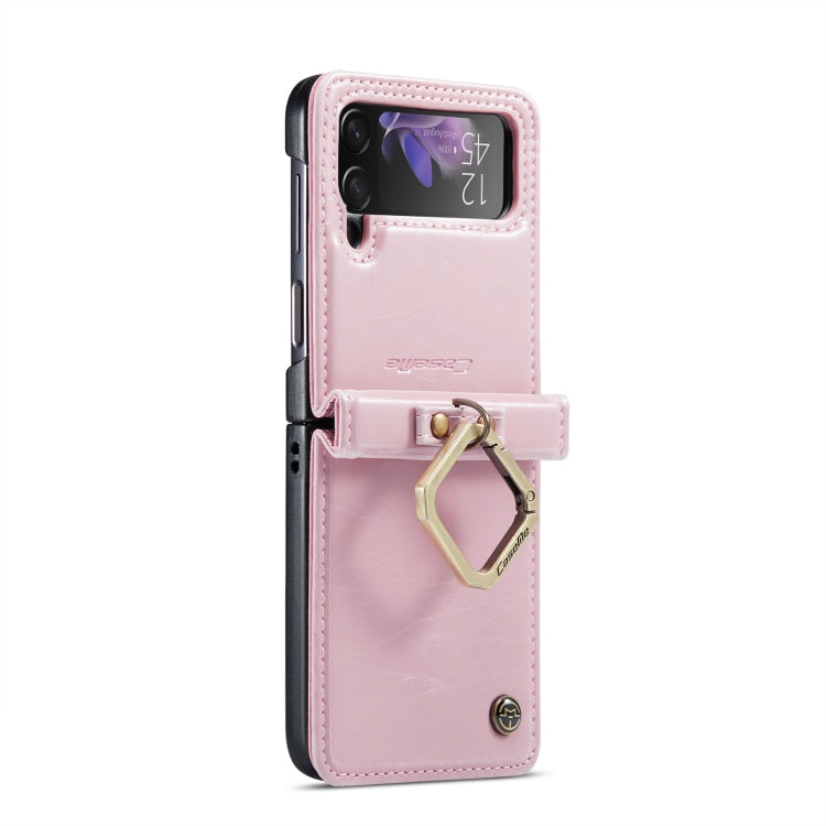 For Samsung Galaxy Z Flip3 5G CaseMe 003 Crazy Horse Texture Leather Phone Case with Lanyard