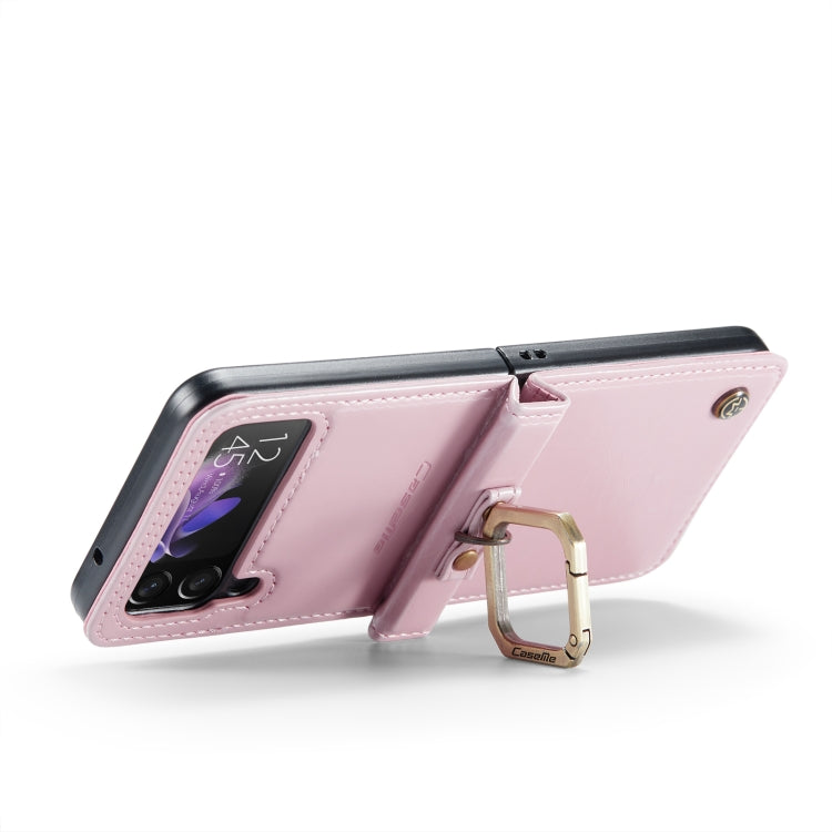For Samsung Galaxy Z Flip3 5G CaseMe 003 Crazy Horse Texture Leather Phone Case with Lanyard