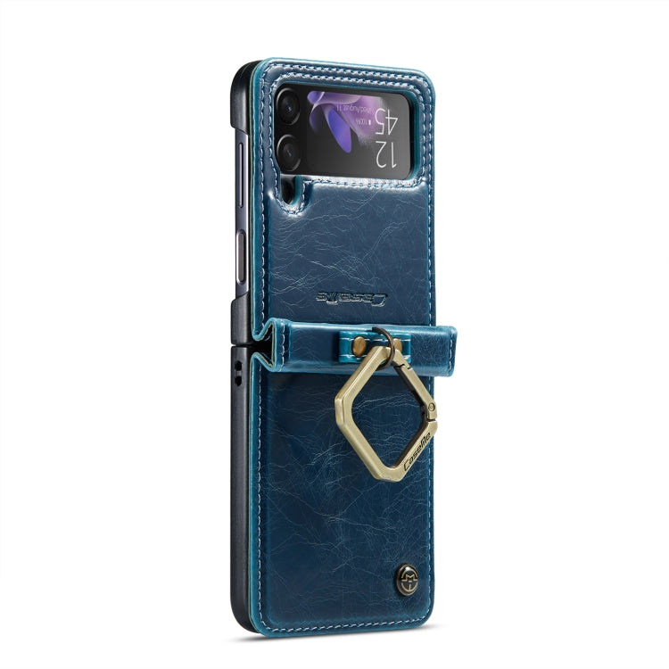For Samsung Galaxy Z Flip3 5G CaseMe 003 Crazy Horse Texture Leather Phone Case with Lanyard