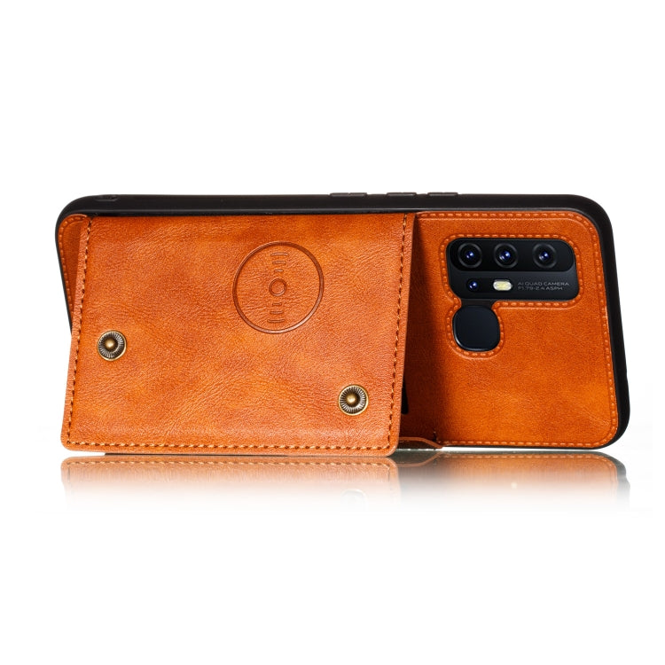 For Vivo Z6 PU + TPU Shockproof Magnetic Protective Case with Card Slots