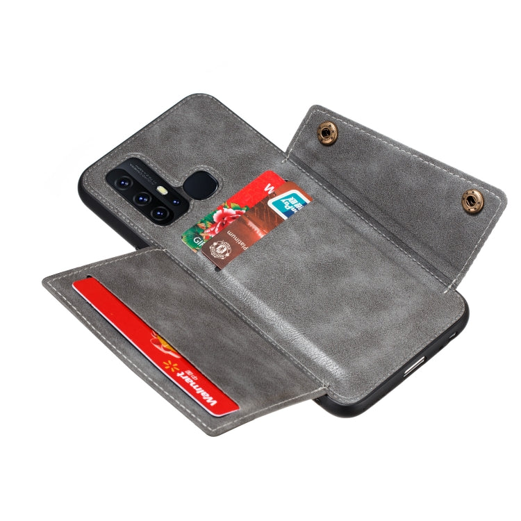 For Vivo Z6 PU + TPU Shockproof Magnetic Protective Case with Card Slots