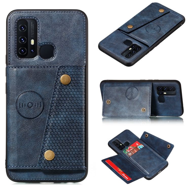 For Vivo Z6 PU + TPU Shockproof Magnetic Protective Case with Card Slots