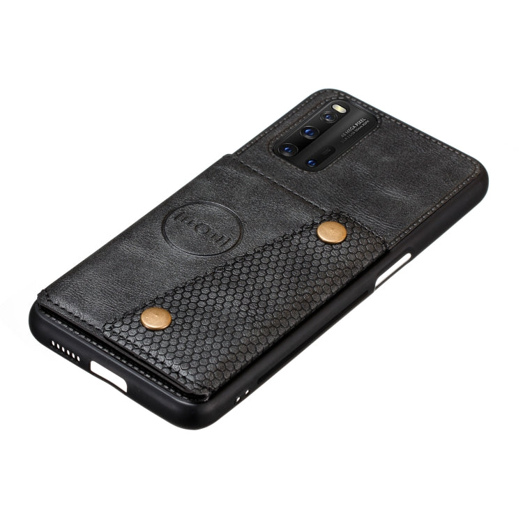 For Vivo IQOO3 PU + TPU Shockproof Magnetic Protective Case with Card Slots