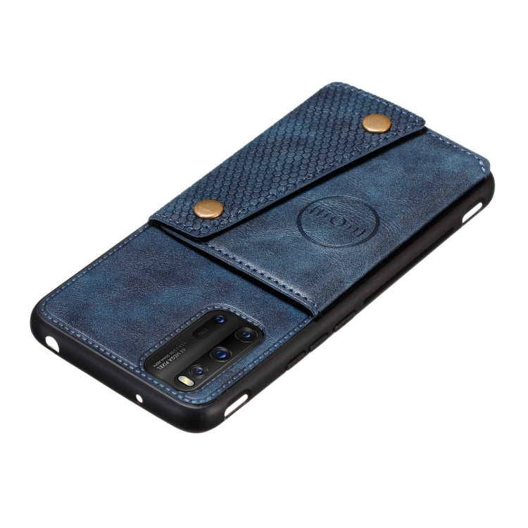 For Vivo IQOO3 PU + TPU Shockproof Magnetic Protective Case with Card Slots