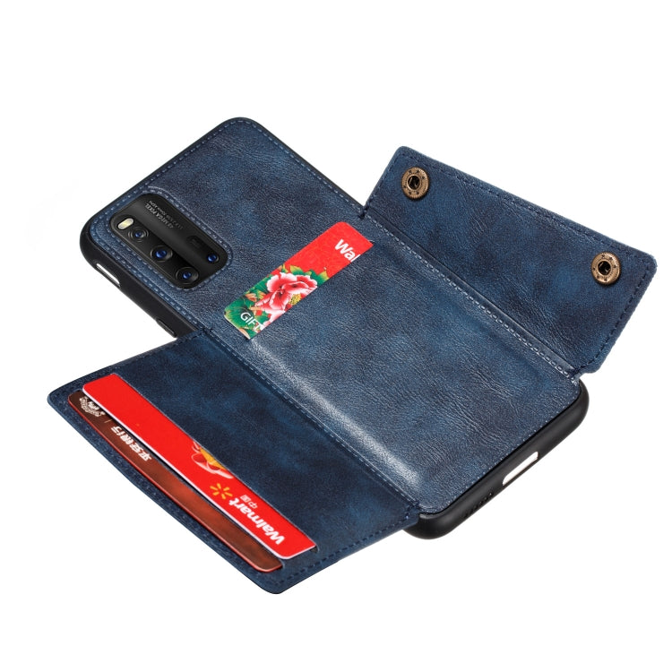 For Vivo IQOO3 PU + TPU Shockproof Magnetic Protective Case with Card Slots