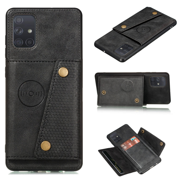 For Galaxy A41 (Eurasian Version) PU + TPU Shockproof Magnetic Protective Case with Card Slots