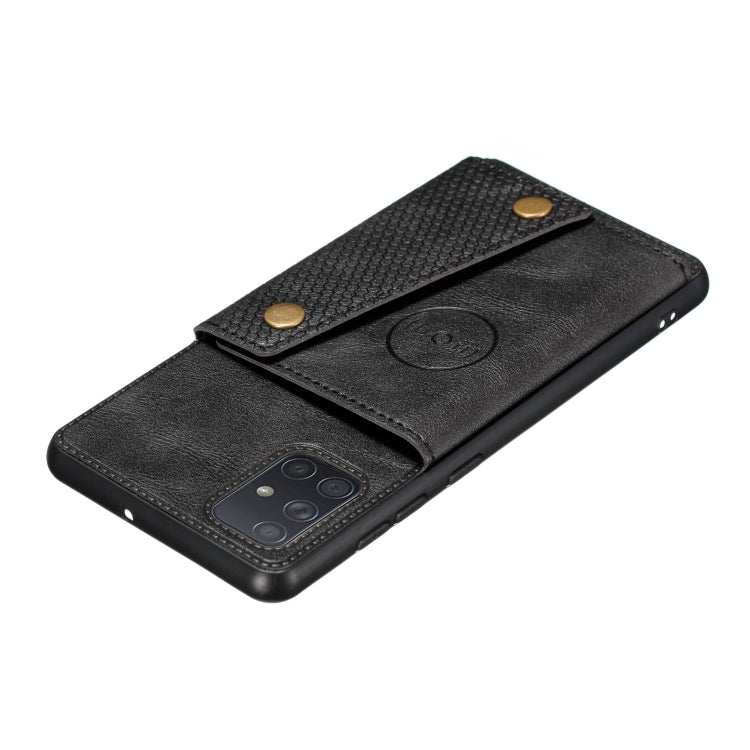 For Galaxy A41 (Eurasian Version) PU + TPU Shockproof Magnetic Protective Case with Card Slots