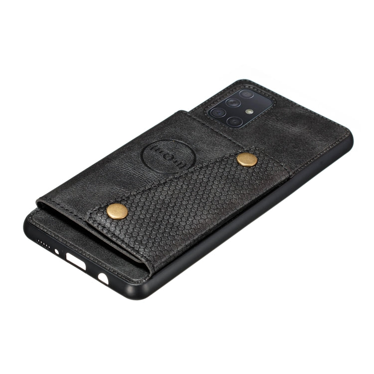 For Galaxy A41 (Eurasian Version) PU + TPU Shockproof Magnetic Protective Case with Card Slots