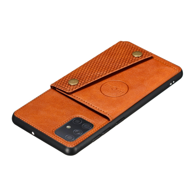 For Galaxy A41 (Eurasian Version) PU + TPU Shockproof Magnetic Protective Case with Card Slots