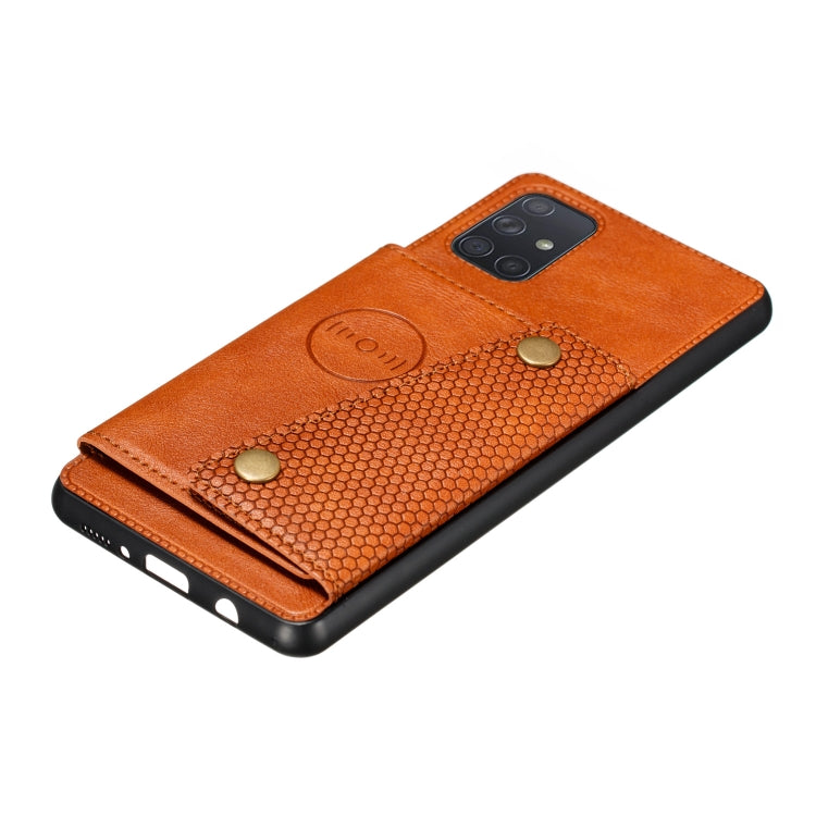 For Galaxy A41 (Eurasian Version) PU + TPU Shockproof Magnetic Protective Case with Card Slots