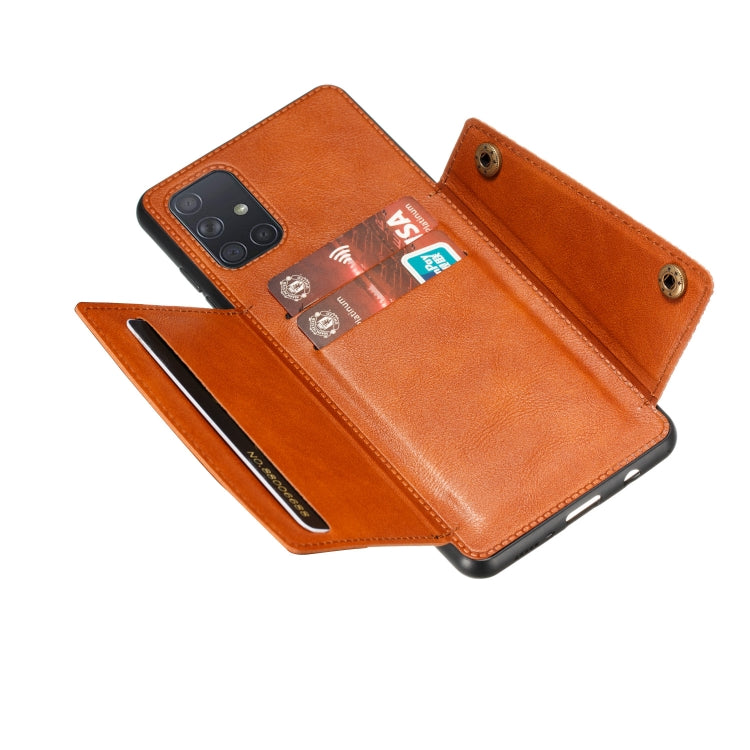 For Galaxy A41 (Eurasian Version) PU + TPU Shockproof Magnetic Protective Case with Card Slots