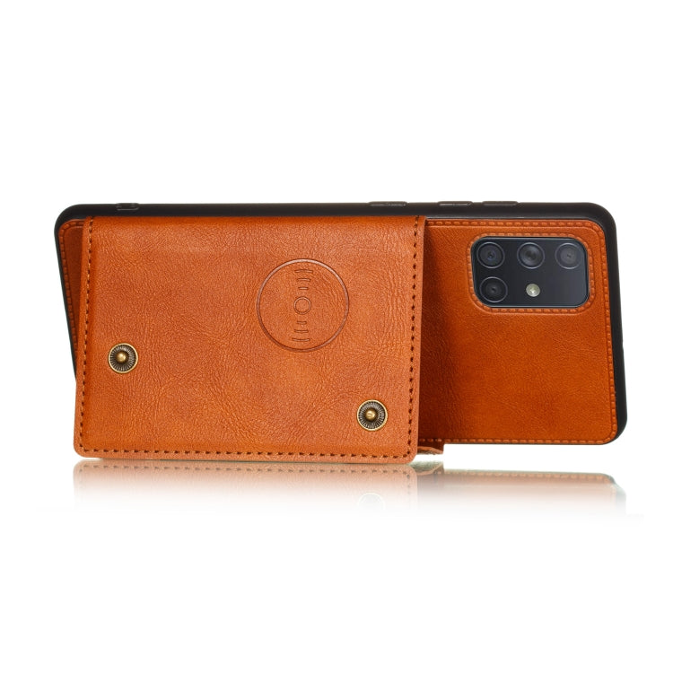 For Galaxy A41 (Eurasian Version) PU + TPU Shockproof Magnetic Protective Case with Card Slots