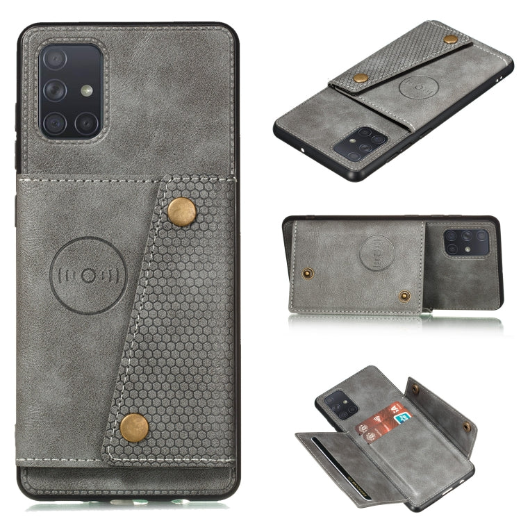For Galaxy A41 (Eurasian Version) PU + TPU Shockproof Magnetic Protective Case with Card Slots