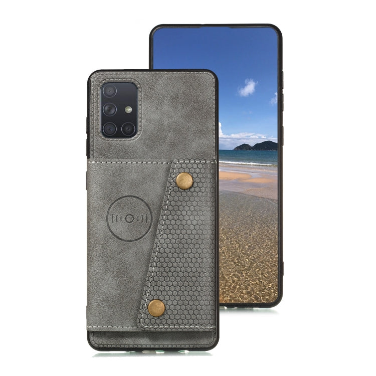 For Galaxy A41 (Eurasian Version) PU + TPU Shockproof Magnetic Protective Case with Card Slots