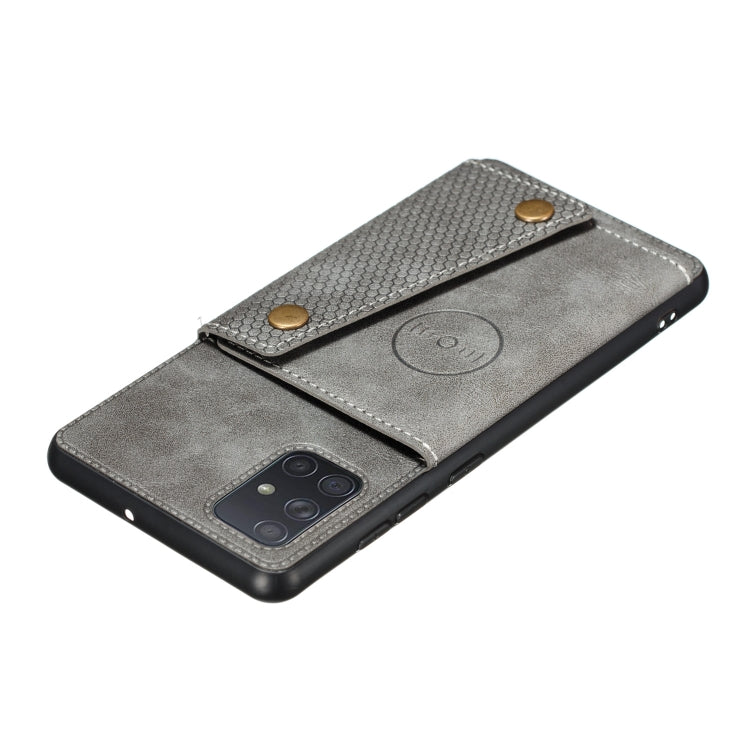 For Galaxy A41 (Eurasian Version) PU + TPU Shockproof Magnetic Protective Case with Card Slots