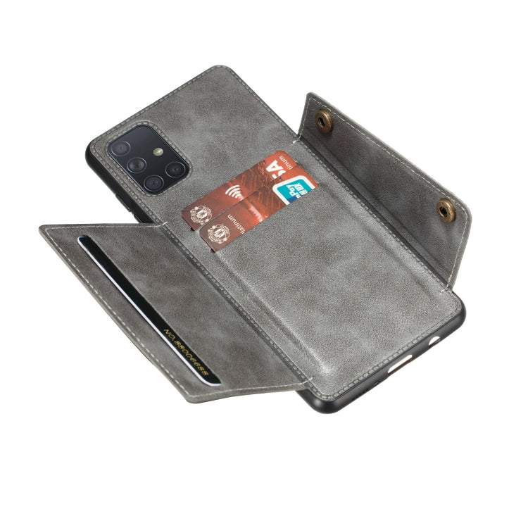For Galaxy A41 (Eurasian Version) PU + TPU Shockproof Magnetic Protective Case with Card Slots