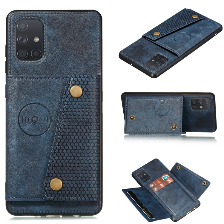 For Galaxy A41 (Eurasian Version) PU + TPU Shockproof Magnetic Protective Case with Card Slots