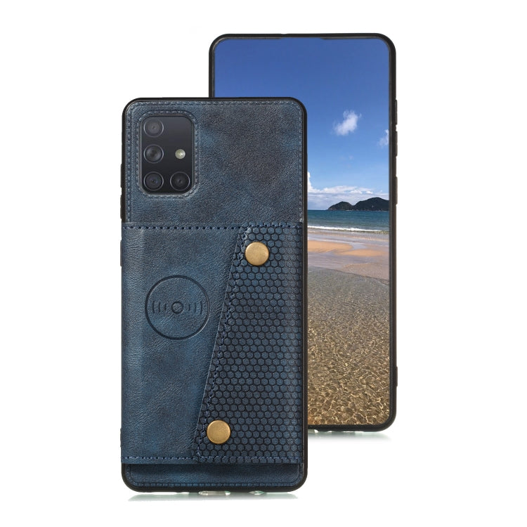 For Galaxy A41 (Eurasian Version) PU + TPU Shockproof Magnetic Protective Case with Card Slots