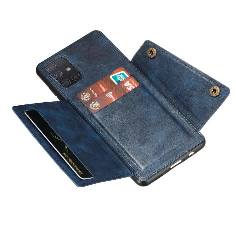 For Galaxy A41 (Eurasian Version) PU + TPU Shockproof Magnetic Protective Case with Card Slots