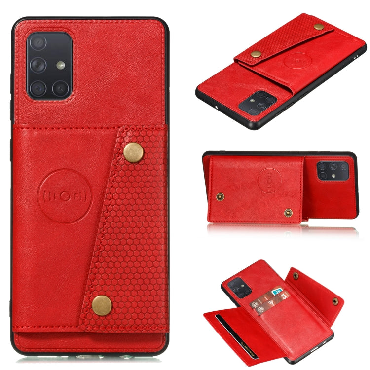 For Galaxy A41 (Eurasian Version) PU + TPU Shockproof Magnetic Protective Case with Card Slots