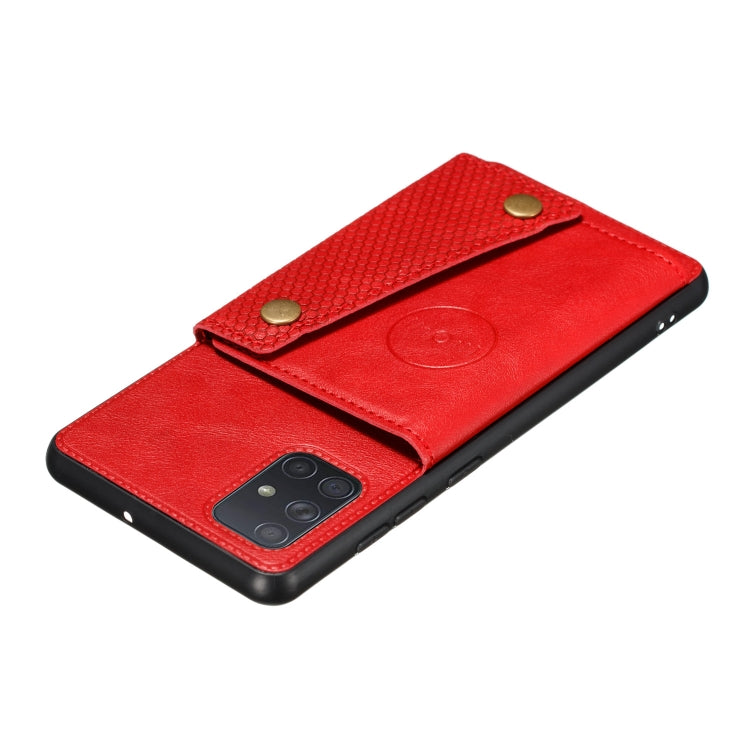 For Galaxy A41 (Eurasian Version) PU + TPU Shockproof Magnetic Protective Case with Card Slots