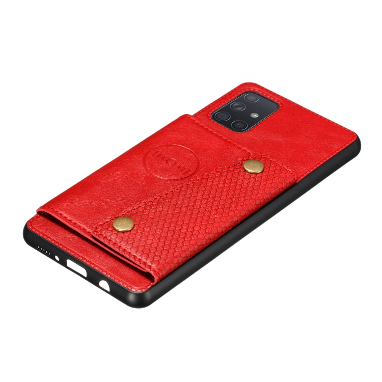 For Galaxy A41 (Eurasian Version) PU + TPU Shockproof Magnetic Protective Case with Card Slots