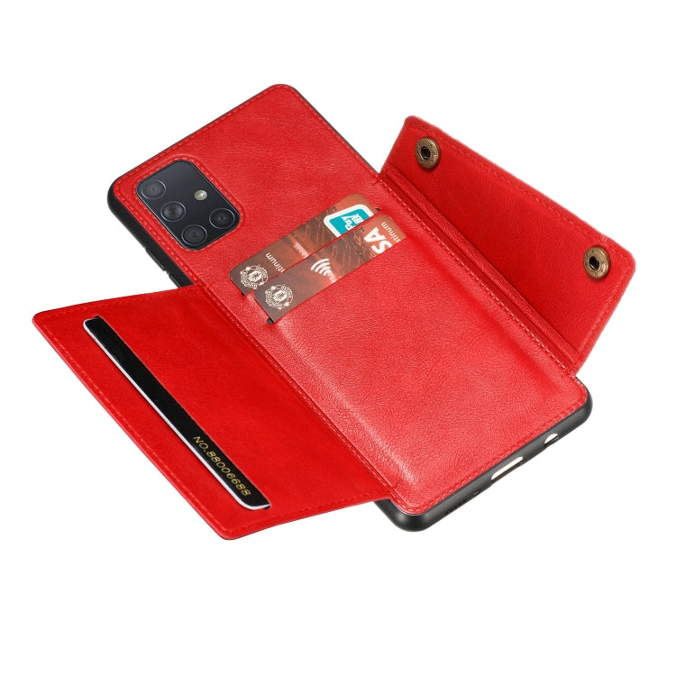 For Galaxy A41 (Eurasian Version) PU + TPU Shockproof Magnetic Protective Case with Card Slots