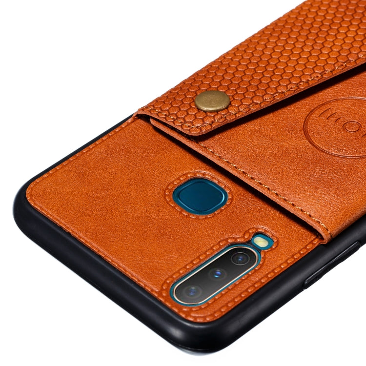 For Huawei Y7p 2020 PU + TPU Shockproof Magnetic Protective Case with Card Slots