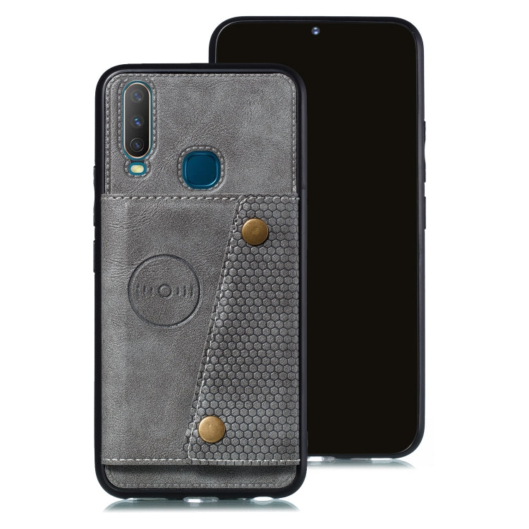 For Huawei Y7p 2020 PU + TPU Shockproof Magnetic Protective Case with Card Slots