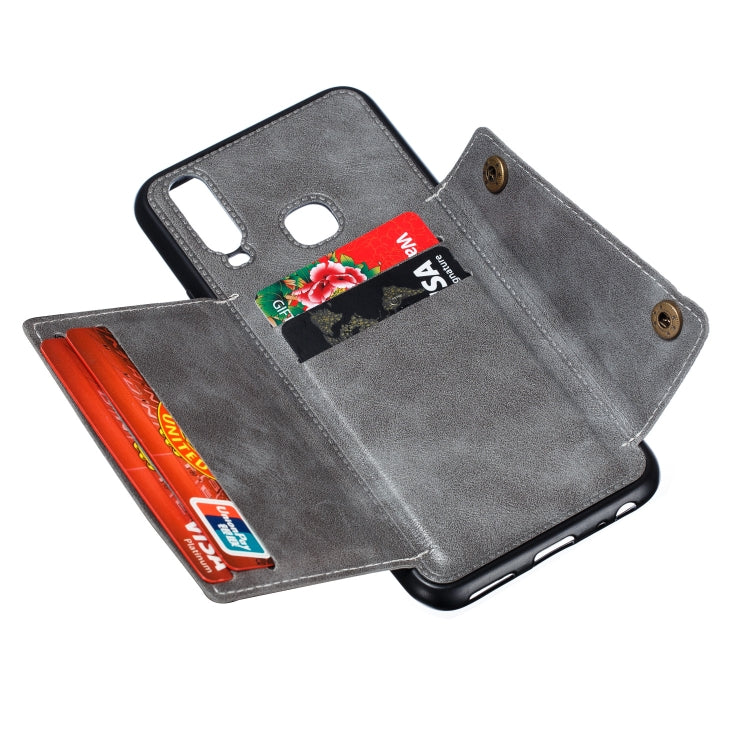 For Huawei Y7p 2020 PU + TPU Shockproof Magnetic Protective Case with Card Slots