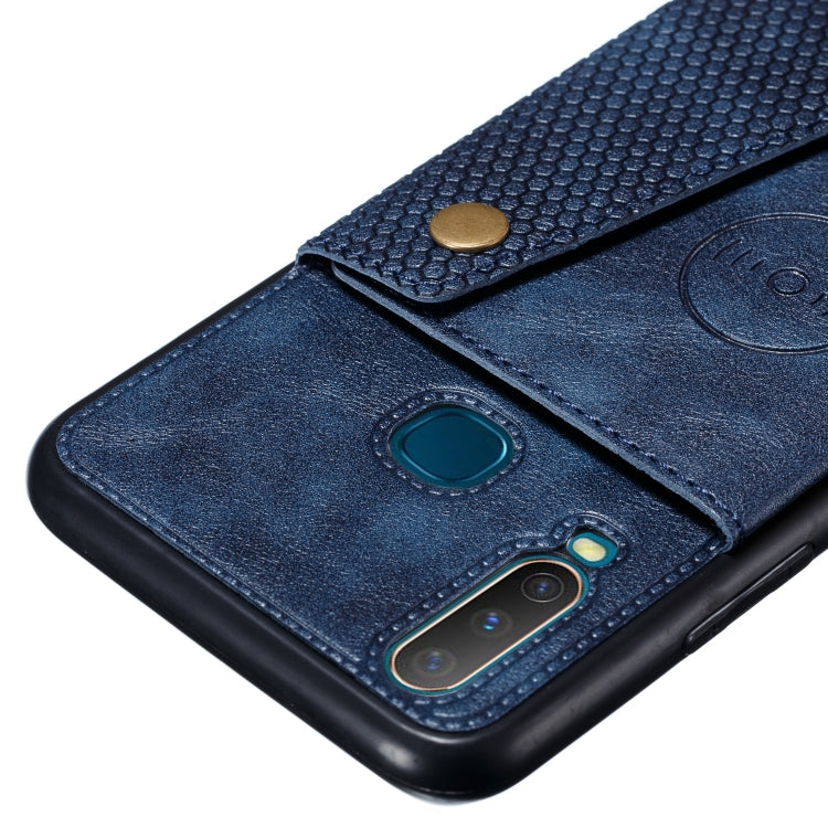 For Huawei Y7p 2020 PU + TPU Shockproof Magnetic Protective Case with Card Slots