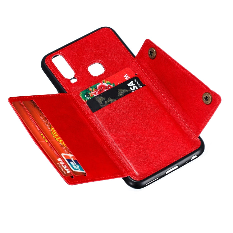 For Huawei Y7p 2020 PU + TPU Shockproof Magnetic Protective Case with Card Slots